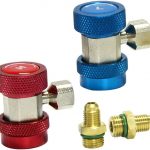 Apeixoto AC R134A Adapter Fittings Adjustable R134A R-134A Connector 1/4 Inch Quick Connector with Manifold Gauge Set