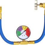 Aupoko R134A AC Refrigerant Charge Hose, 1/2’’ Acme Can Opener Tap Dispensing Valve, and Recharge Hose with Pressure Gauge, Fits for Car AC Air...