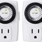 BN-LINK BND-60/U47 Indoor Mini 24-Hour Mechanical Outlet Timer, 3-Prong, 2-Pack