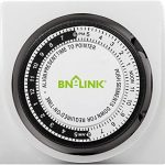 BN-LINK Heavy Duty Mechanical 24 Hour Timer Dual Outlet 3-Prong Accurate Indoor for Lamps Fans Christmas Lights White AC 1875W 1/2 HP, UL Listed