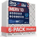 BNX TruFilter 20x20x1 Air Filter MERV 13 (6-Pack) - MADE IN USA - Electrostatic Pleated Air Conditioner HVAC AC Furnace Filters for Allergies,...