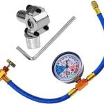 BPV31 Piercing Valve for Bullet with R134a Refrigerant Charging Hose,Refrigerant Can Tap with Gauge, R134a can to R-12/R-22 port