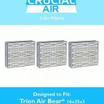 Crucial Air Replacement Air Filter Compatible With Trion Air Bear Part # 255649-101 Furnace Filter 16" x 25" x 3" (3 Pack)