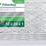 Filterbuy 12x24x1 Air Filter MERV 8 Dust Defense (4-Pack), Pleated HVAC AC Furnace Air Filters Replacement (Actual Size: 11.38 x 23.38 x 0.75 Inches)