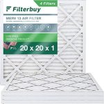 Filterbuy 20x20x1 Air Filter MERV 13 Optimal Defense (4-Pack), Pleated HVAC AC Furnace Air Filters Replacement (Actual Size: 19.50 x 19.50 x 0.75...