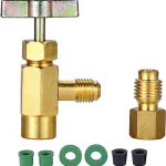 gohantee Refrigerant can tap Kit with Tank Adapter 1/4 SAE Female and 1/2 Male - R134A Can Tap 1/2 to 1/4 SAE Bottle Opener, 6Pcs Hose Gasket for...