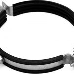 H&C VENT Pipe Clamp Ø 6 Inch / 160 mm Hose Diameter with Rubber Inserts – HVAC Air Duct Mounting Bracket – Ventilation Exhaust Exit Support Clamp...