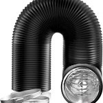 Hon&Guan 6 inch Air Duct - 16 FT Long, Black Flexible Ducting HVAC Ventilation Air Hose for Grow Tents And Ventilation System.
