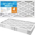 LotFancy 12x24x1 Air Filters, 4 Pack, MERV 8 Pleated AC Furnace Filters, MPR 600, Air Conditioner HVAC Filter Replacement Box