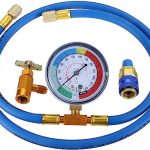 R134a Recharge Hose Kit with Gauge, 51'' AC Refrigerant Recharging Hose Measuring Kit, Self-sealing R-134a Can Tap Refrigerant Dispenser to...