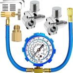Refrigerator Freon Recharge Hose Kit-R134a R12 R22 Fridge Recharge Tool Kit with 2 BPV31 Bullet Piercing Tap Valves,1 R134a Self-Sealing Adapter,...