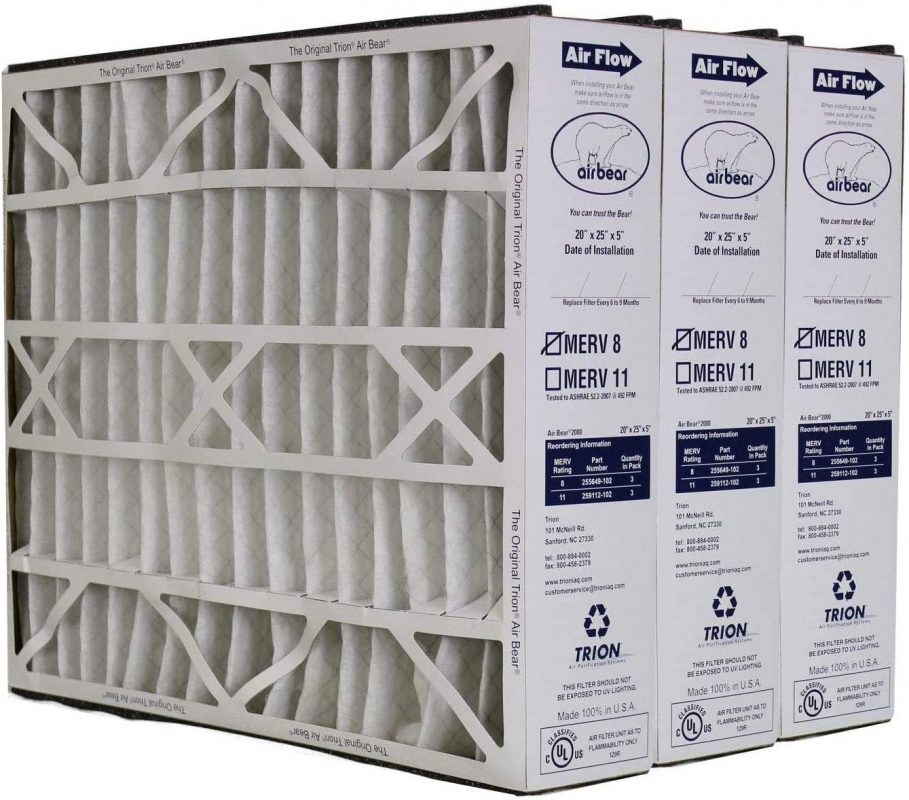trion 255649 102 air bear 20x25x5 inch merv 8 air purifier filter for air