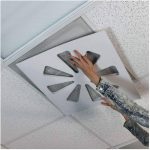 Wooden Shoe Designs Adjustable Air Conditioning Vent Cover | Air Vent Deflector for Office Ceiling AC Vents and HVAC Systems | 24” x 24”