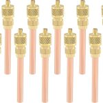 AUTOKAY 10PCS Stem HVAC AC Schrader System Vacuum 1/4" SAE *1/4" OD *2.75" AC Refrigeration Kit