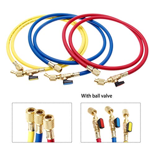 INTERDYNAMICS 60” AC Service Hose – R12 R22 R502 With Check Valve – YLH-60X